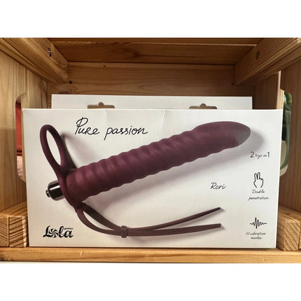 Cockring met vibrerende anaal dildo voor dubbele penetratie